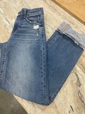 American Eagle Outfitters Straight Leg Jeans - Medium Blue